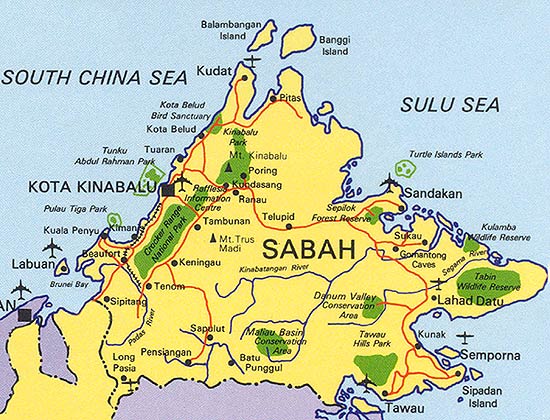 map of mt kinabalu
